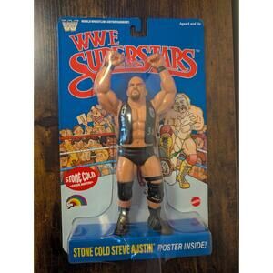 LJN WWE Superstars Series 2 “Stone Cold”  Steve Austin 1980s Retro BLUE CARD
